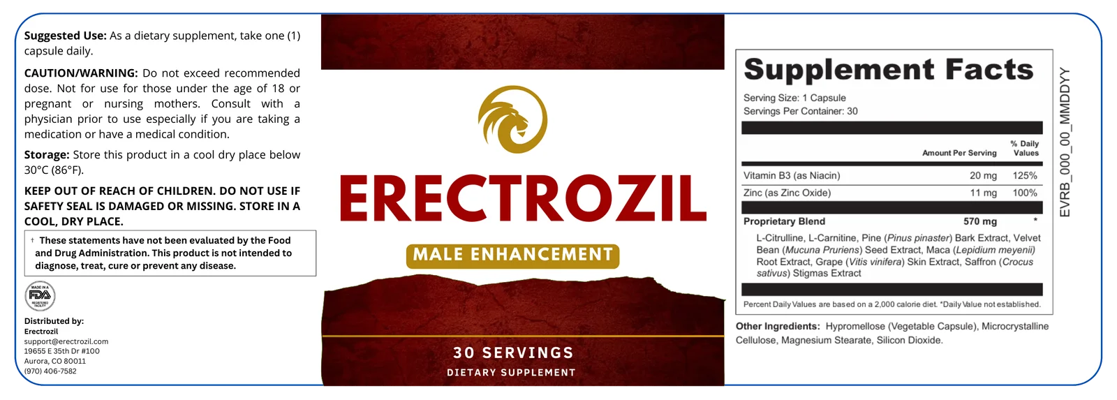 Erectrozil Label